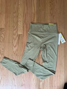 Target Olive Ribbed High-Waist Leggings